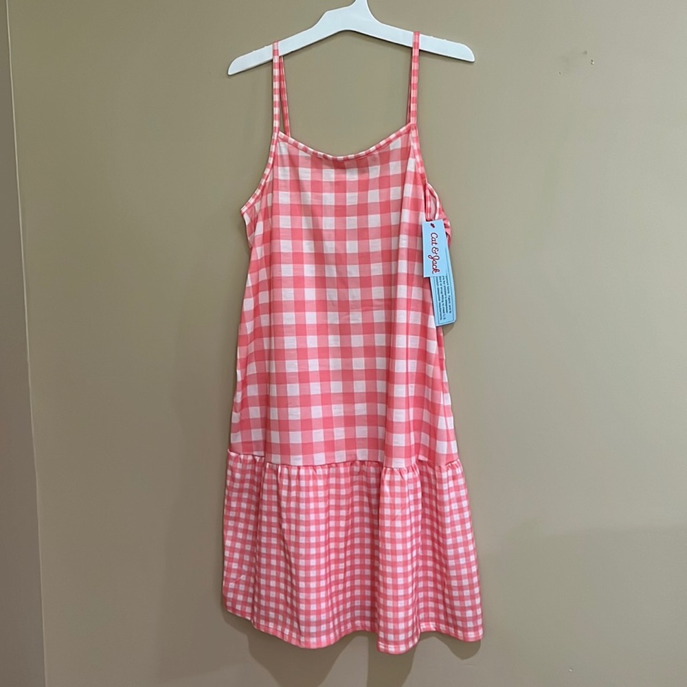 Cat & Jack NightGown Peach checkered  14/16